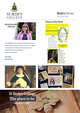 The Place to Be Sbcm.Co.Uk Bede’S News Senior College