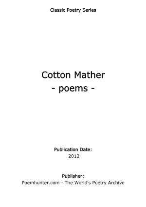 Cotton Mather - Poems