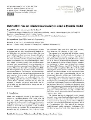 Debris Flow Run-Out Simulation and Analysis Using a Dynamic Model