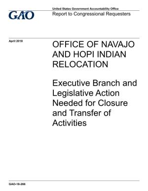 Gao-18-266, Office of Navajo and Hopi Indian Relocation