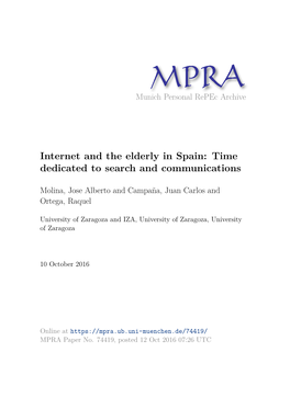 Internet and the Elderly in Spain: Time Dedicated to Search and Communications