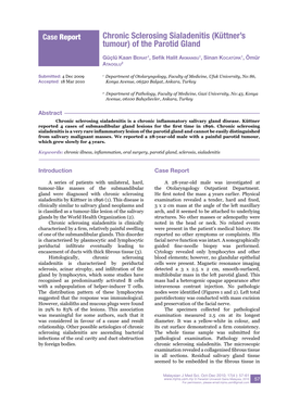 Chronic Sclerosing Sialadenitis (Küttner's Tumour) of the Parotid Gland