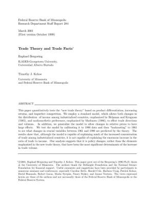 Trade Theory and Trade Facts∗