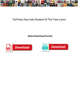 Tarif Karu Kya Uski Student of the Year Lyrics