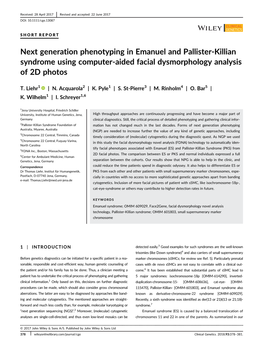 Next Generation Phenotyping in Emanuel and Pallister Killian
