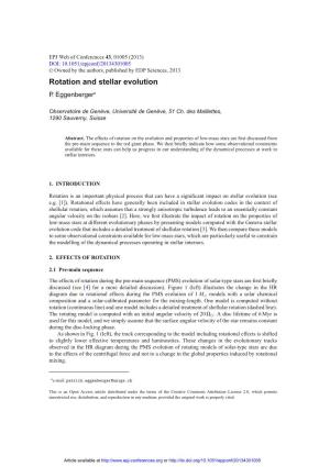 Rotation and Stellar Evolution