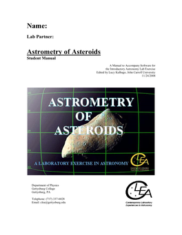 Astrometry of Asteroids Student Manual