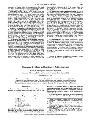 Dioxiranes: Synthesis and Reactions of Methyldioxiranes