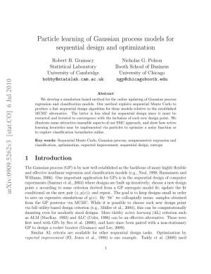 Particle Learning of Gaussian Process Models for Sequential Design and Optimization