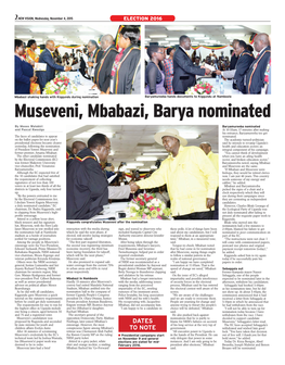 Museveni, Mbabazi, Barya Nominated