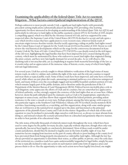 Examining the Applicability of the Federal Quiet Title Act to Easement Litigation - What Factors Control Judicial Implementation of the QTA?