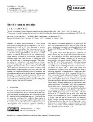 Earth's Surface Heat Flux