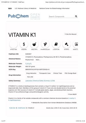 VITAMIN K1 | C31H46O2 - Pubchem