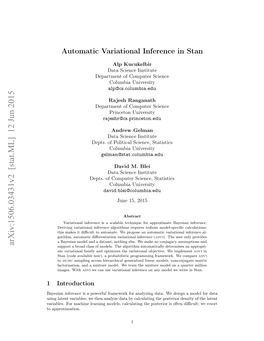 Automatic Variational Inference in Stan