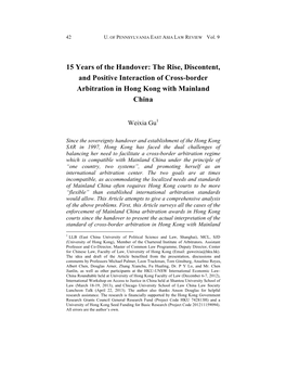 The Rise, Discontent, and Positive Interaction of Cross-Border Arbitration in Hong Kong with Mainland China