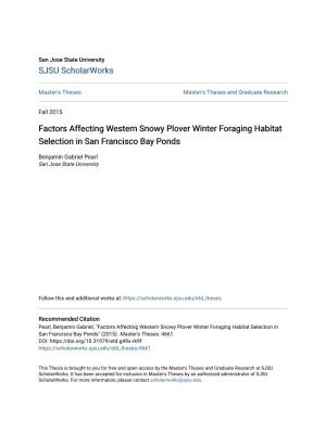 Factors Affecting Western Snowy Plover Winter Foraging Habitat Selection in San Francisco Bay Ponds