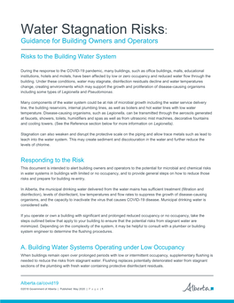 Water Stagnation Risks: Guidance for Building Owners and Operators