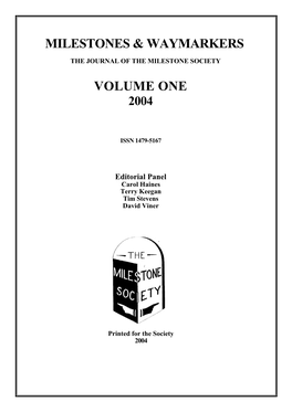 Milestones & Waymarkers Volume