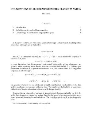 Foundations of Algebraic Geometry Classes 35 and 36