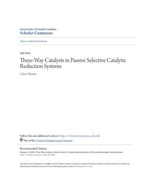 Three-Way Catalysts in Passive Selective Catalytic Reduction Systems Calvin Thomas