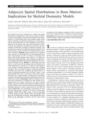 Adipocyte Spatial Distributions in Bone Marrow: Implications for Skeletal Dosimetry Models