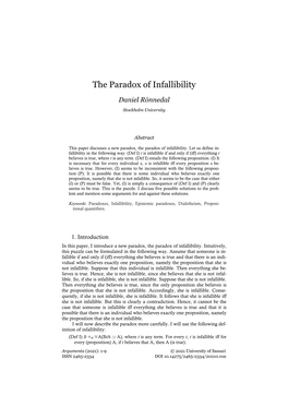 The Paradox of Infallibility