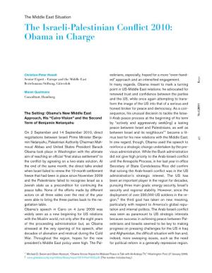 The Israeli-Palestinian Conflict 2010: Obama in Charge