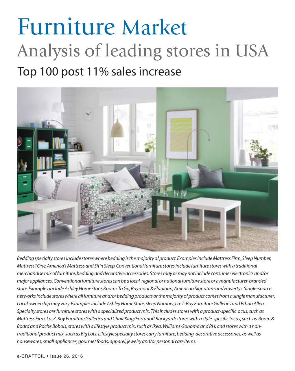 Furniture Market Analysis of Leading Stores in USA Top 100 Post 11% Sales Increase