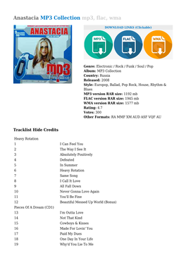 Anastacia MP3 Collection Mp3, Flac, Wma