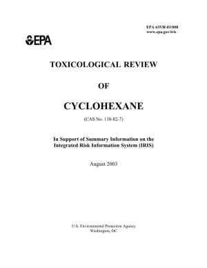 Toxicological Review for Cyclohexane