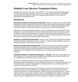 Rethink Your Director Nomination Rules - Law360 Page 1 of 6