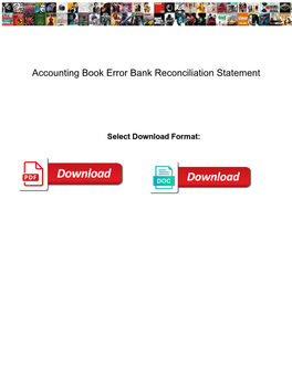 Accounting Book Error Bank Reconciliation Statement