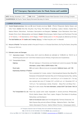 24/7 Emergency Operation Center for Flood, Storms and Landslide