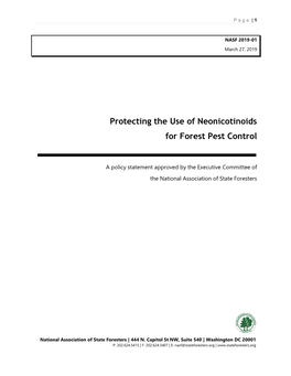 Protecting the Use of Neonicotinoids for Forest Pest Control