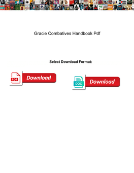 Gracie Combatives Handbook Pdf