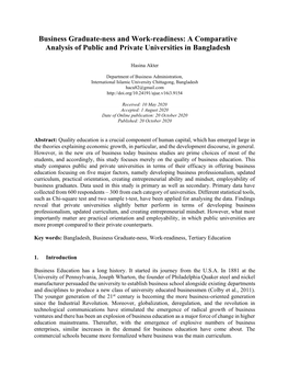 A Comparative Analysis of Public and Private Universities in Bangladesh