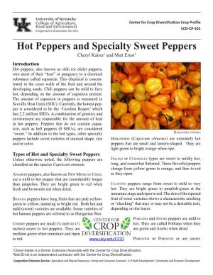 Hot Peppers and Specialty Sweet Peppers