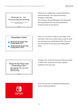 Financial Results Briefing for Fiscal Year Ending March 2017
