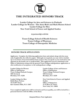 The Integrated Honors Track