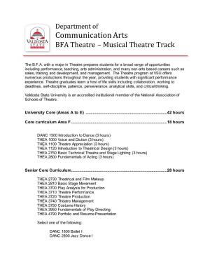 Communication Arts BFA Theatre – Musical Theatre Track