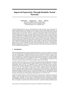 Improved Expressivity Through Dendritic Neural Networks