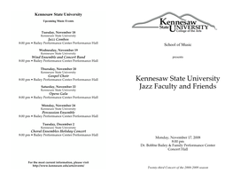 Jazz Faculty and Friends: an Evening of Great Music