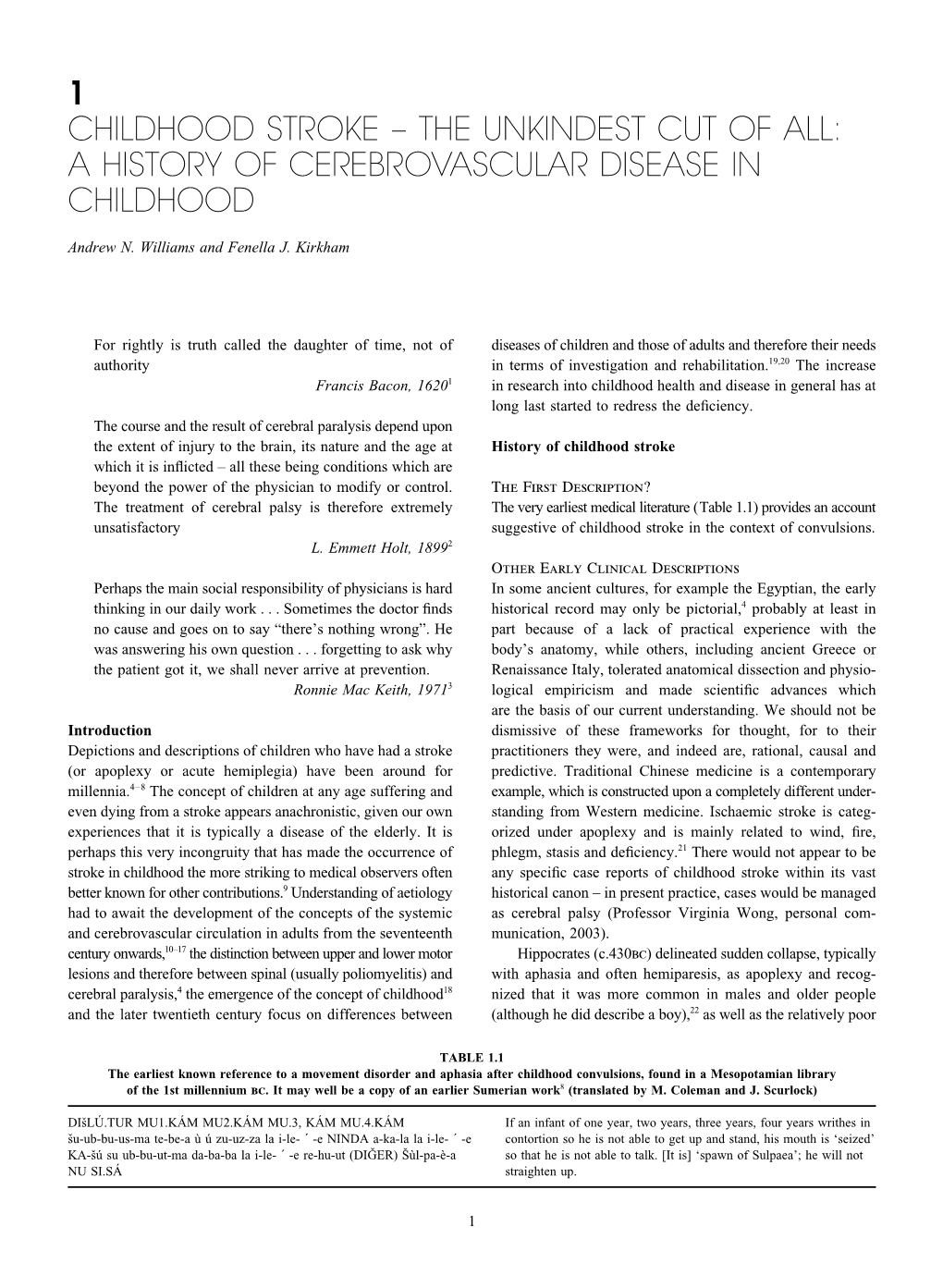 A History of Cerebrovascular Disease in Childhood