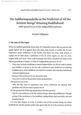 The Saddharmapurdarikaas the Prediction