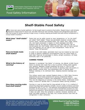 Shelf-Stable Food Safety