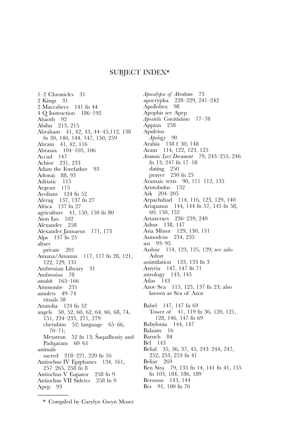 Subject Index*