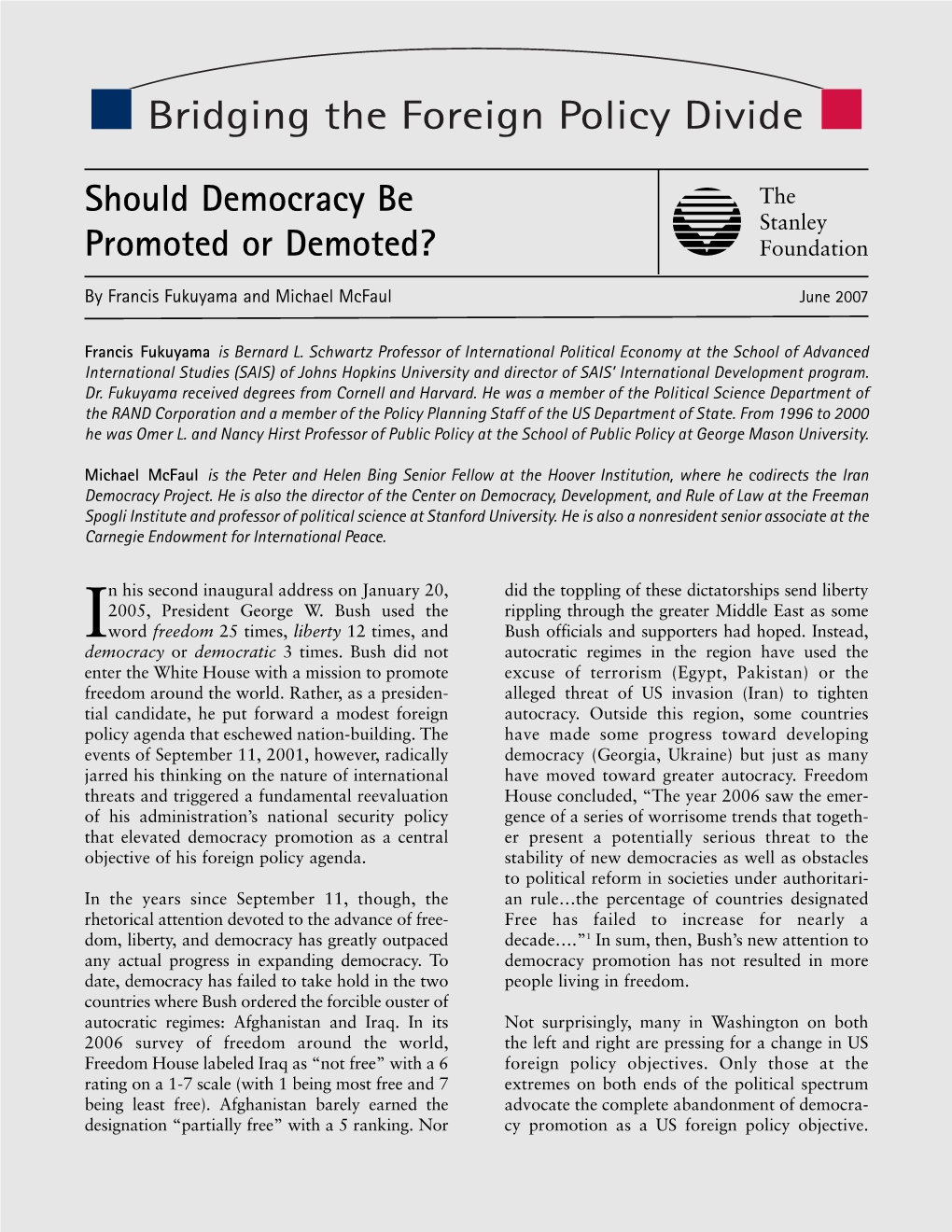 Should Democracy Be Promoted Or Demoted?