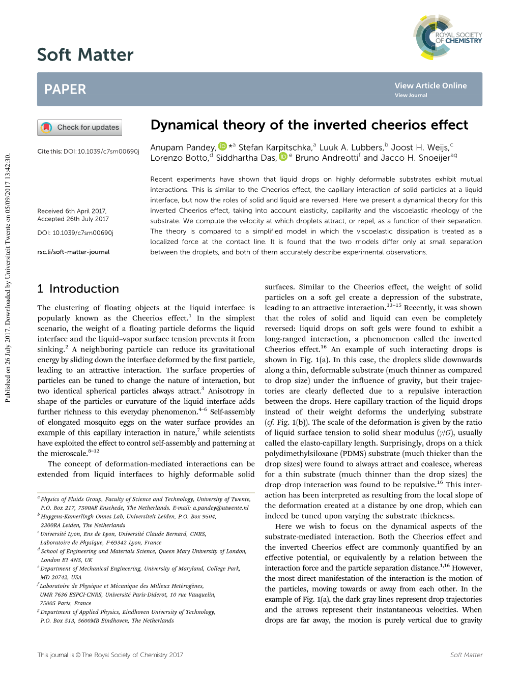 Dynamical Theory of the Inverted Cheerios Effect