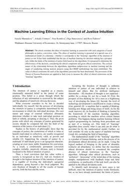 Machine Learning Ethics in the Context of Justice Intuition