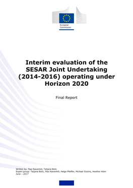 Interim Evaluation of the SESAR Joint Undertaking (2014-2016) Operating Under Horizon 2020